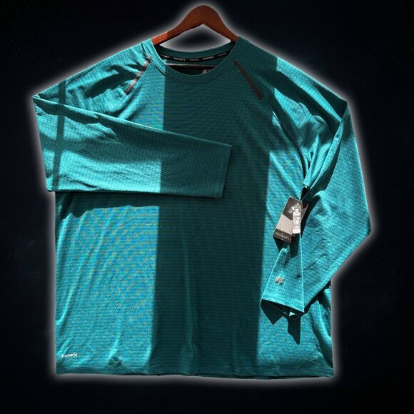NWT Russell Training Fit Green Reflective Long Sleeve T-Shirt Men's Size 3XL - Picture 1 of 9